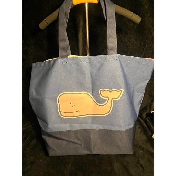 Vineyard Vines Handbags - Vineyard Vines Target Pink Whale Tote Blue Large Beach Bag Patchwork Interior
